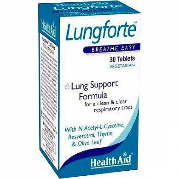 Health Aid Lungforte Συμπλήρωμα Διατροφής για την Υγεία Αναπνευστικού & του Ανοσοποιητικού Συστήματος, 30 tabs