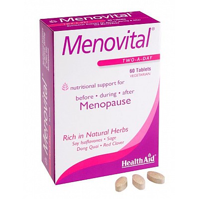 Menovital Συμπλήρωμα Διατροφής - Ειδικός Συνδυασμός Για Την Εμμηνόπαυση 60 Φυτικές Ταμπλέτες