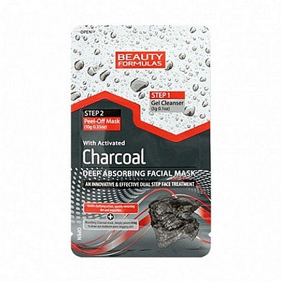 ΒΕΑUTY FORMULAS CHARCOAL DEEP ABSORBING FACIAL MASK Μαύρη μάσκα με ενεργό άνθρακα 3+10g