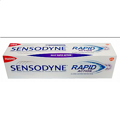 Sensodyne Rapid Action Οδοντόκρεμα για την ανακούφιση & την καθημερινή προστασία για τα Ευαίσθητα Δόντια, 75ml