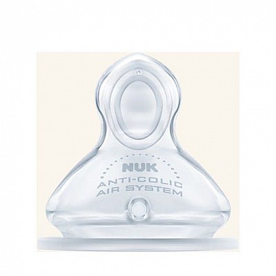 Nuk First Choice Plus Θηλή Σιλικόνης Μ (Μεσαία Οπή για Γάλα) με Βαλβίδα 0-6 Μηνών 1τμχ