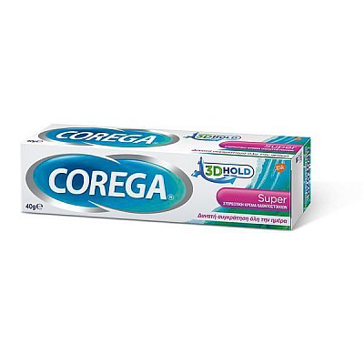 Corega 3D Hold Super Στερεωτική Κρέμα Οδοντοστοιχιών, για δυνατή συγκράτηση, 40gr