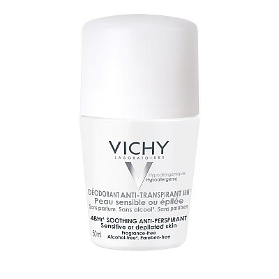 Vichy Deodorant 48ωρη Αποσμητική Φροντίδα για Ευαίσθητες ή Αποτριχωμένες Επιδερμίδες, 50ml