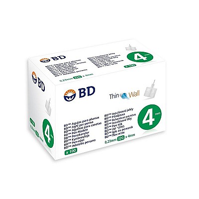 BD Micro-Fine Penta Point Αποστειρωμένες βελόνες ινσουλίνης 4mm x 0.23mm (32G) 100τμχ