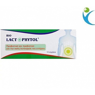 Bio Lactophytol Προβιοτικά 14caps. Προβιοτικά και πρεβιοτικά για τη ρύθμιση και αποκατάσταση της εντερικής χλωρίδας.