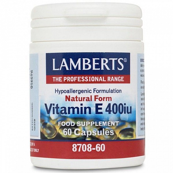 Lamberts Vitamin E 400 iu Natural form, 60 caps