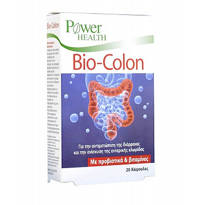 Power Health Bio Colon Για τη θεραπεία της οξείας διάρροιας και την ανακούφιση της κολίτιδας, 20 caps