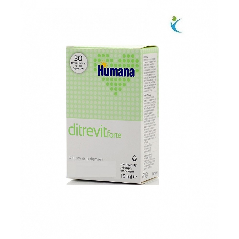 Humana Ditrevit Forte Dietary Supplement with Vitamin D3 \u0026 DHA for Babies,  15ml
