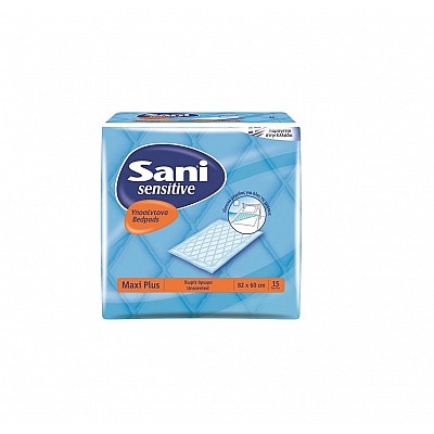 Υποσέντονα Ακράτειας Sani Sensitive Maxi Plus 15τμχ (90x60cm) Χωρίς Άρωμα