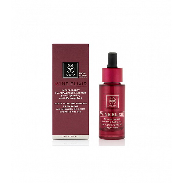 Apivita Wine Elixir Replenishing Firming Face Oil, 30ml Apivita Wine Elixir Replenishing Firming Face Oil, 30ml
