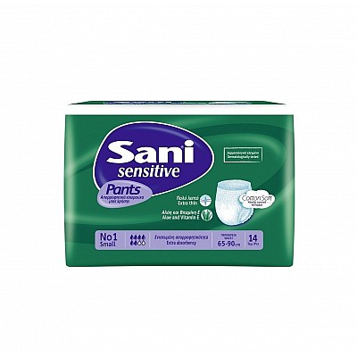 Sani Sensitive Pants Small Ελαστικό Εσώρουχο Ακράτειας No.1, 14τεμάχια