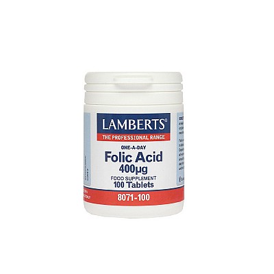 Lamberts Folic acid 400mcg Συμπλήρωμα διατροφής φυλλικό οξύ 100tabs