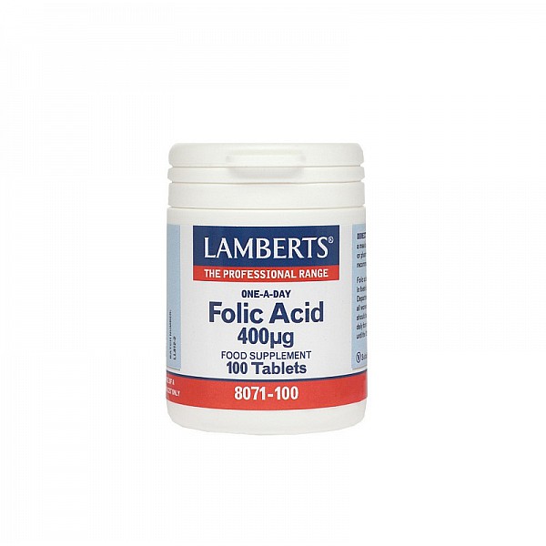 Lamberts Folic acid 400mcg Συμπλήρωμα διατροφής φυλλικό οξύ 100tabs