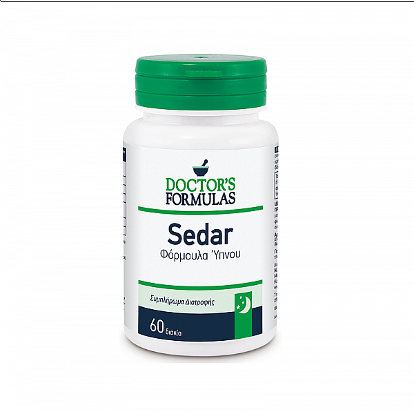 Doctor's Formulas Sedar 600mg Αγχολυτική Ισχυρή Φόρμουλα για την αντιμετώπιση της Αϋπνίας, 60 tabs