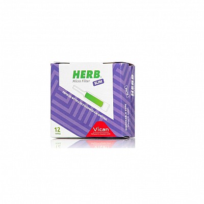 Herb Πίπες Micro Filter Slim Φίλτρο για Slim Τσιγάρα, 12 τεμάχια