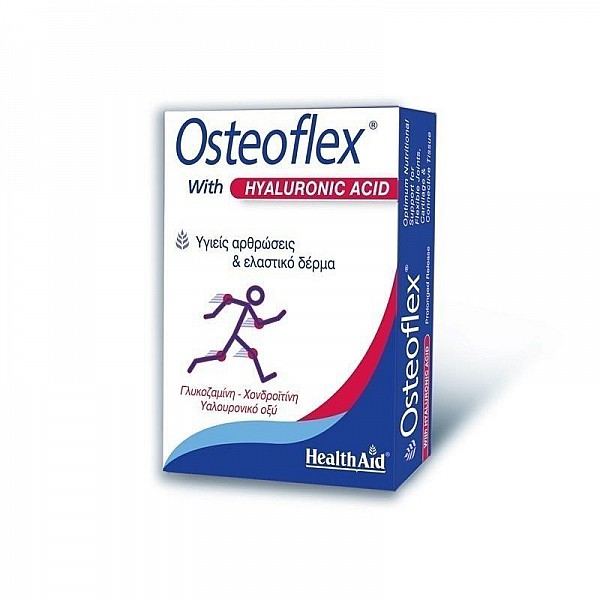 Health Aid OSTEOFLEX with HYALURONIC Γλυκοσαμίνη, Χονδροϊτίνη Υαλουρονικό οξύ 60 Tabs