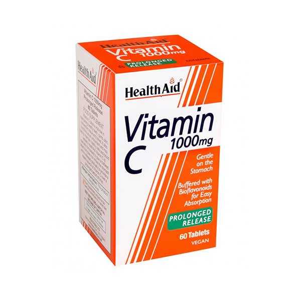 Health Aid Vitamin C 1000mg Με ασερόλα αγριονταφυλλιά ρουτίνη & εσπεριδίνη 60 Ταμπλέτες