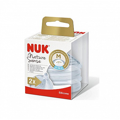 Nuk Nature Sense Θηλή Σιλικόνης Medium 6-18m 2τμχ