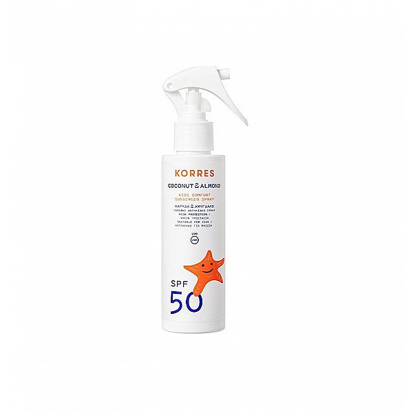 Korres Coconut & Almond Kids Comfort Sunscreen Spray SPF50 Παιδικό Αντηλιακό Spray Καρύδα & Αμύγδαλο με Υψηλή Προστασία για Πρόσωπο & Σώμα, 150ml