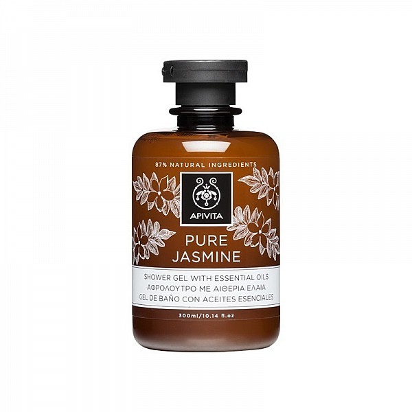 Apivita Pure Jasmine Shower Gel with Essential Oils Αφρόλουτρο με Αιθέρια Έλαια & Άρωμα Γιασεμί, 300 ml