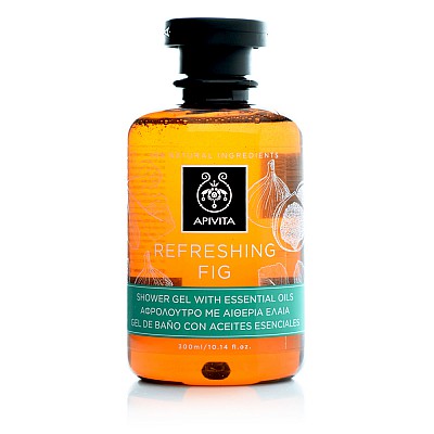 Apivita Refreshing Fig Shower Gel, Αφρόλουτρο με Αιθέρια Έλαια 300ml