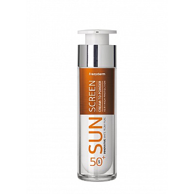 Frezyderm Sun Screen cream  -To-Powder SPF 50+ - Αντηλιακό Προσώπου με Αίσθηση Πούδρας 50ml