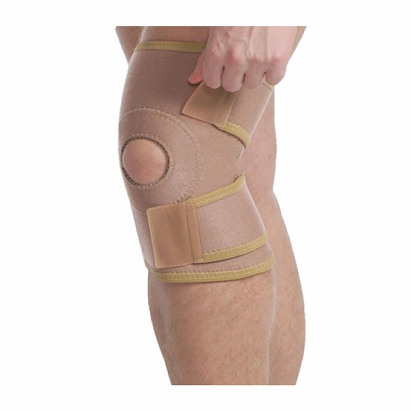 Alfacare Επιγονατίδα Neoprene Ανοικτή με Μπανέλες Μπεζ Χρώμα One Size AC-1054B 1τεμ.