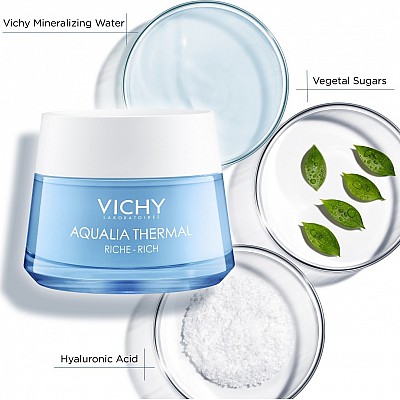 Vichy AQUALIA THERMAL Rehydrating Rich Cream Πλούσια Κρέμα για 48ωρη Eνυδάτωση για Ξηρή / Πολύ Ξηρή επιδερμίδα, 50ml