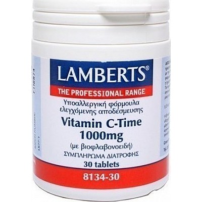 Lamberts Vitamin C 1000mg Time Release Βιταμίνη C Βραδείας Απελευθέρωσης 30 Tablets