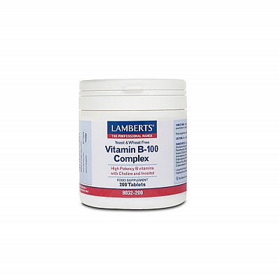 Lamberts Vitamin B 100 Complex με Choline & Inositol, 200 tabs