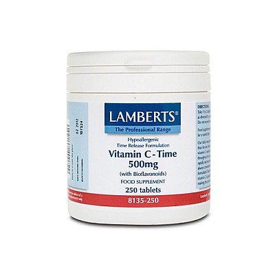 Lamberts Vitamin C Time Release 500mg w/ Bioflavonoids & Rose Hips , 250 tabs