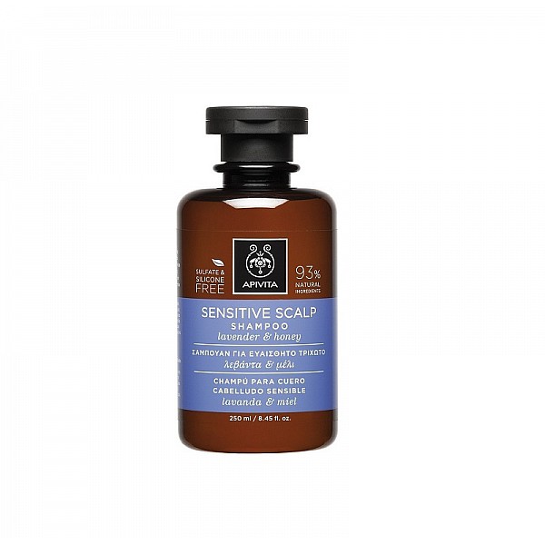 Apivita Sensitive Scalp Shampoo Σαμπουάν για το Ευαίσθητο Τριχωτό με Λεβάντα & Μέλι, 250ml