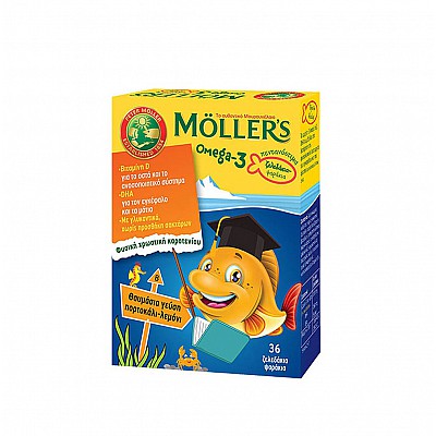 Moller's Omega 3 για Παιδιά 36 ζελεδάκια Πορτοκάλι Λεμόνι