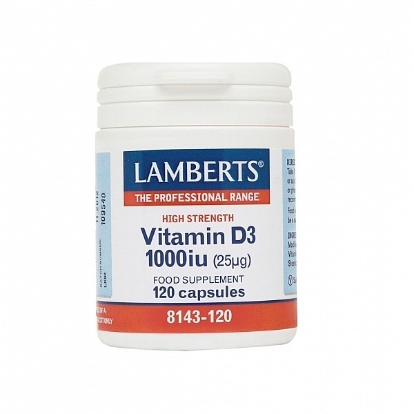 LAMBERTS VITAMIN D3 1000IU/25μg, 120 caps