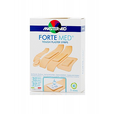 MASTER AID - FORTE MED Αυτοκόλλητα Strip Διάφορα Μεγέθη (χρώμα του δέρματος) - 40τεμ.