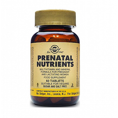 Solgar Prenatal Nutrients Πολυβιταμίνη για Γυναίκες Ιδανική κατά την Περίοδο της Εγκυμοσύνης & του Θηλασμού, 60tabs