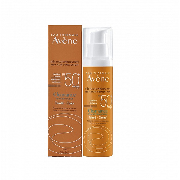 Avene Sunscreen Cleanance Unifying Tinted SPF50+ Αντηλιακό Προσώπου με Χρώμα για Λιπαρό & με Τάση Ακμής Επιδερμίδα, 50ml