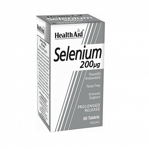 Health Aid Selenium 200μg Συμπλήρωμα Διατροφής με Σελήνιο για Αντιοξειδωτική Προστασία, 60tabs