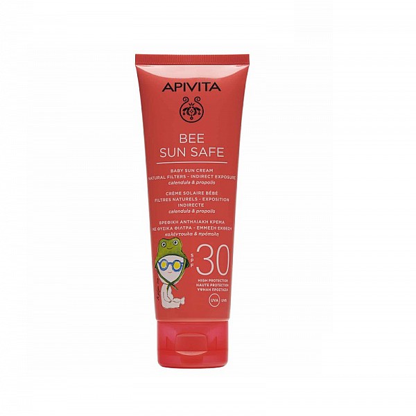 Apivita Bee Sun Safe Baby Sun Cream SPF30 Βρεφική Αντηλιακή Κρέμα Υψηλής Προστασίας με Καλέντουλα & Πρόπολη, 100ml