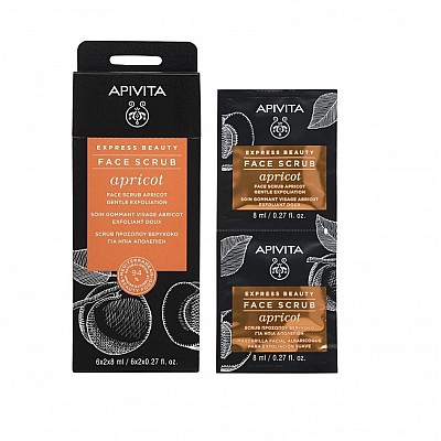 Apivita Apricot Face Scrub Scrub Προσώπου για Ήπια Απολέπιση με Βερύκοκο, 2 x 8ml