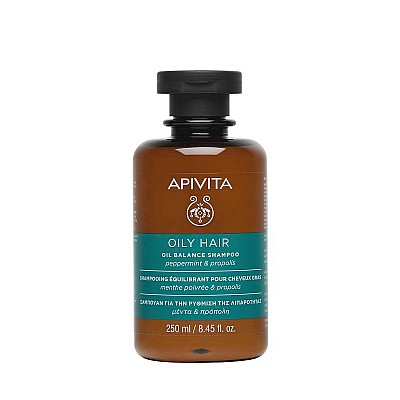 Apivita Oil Balance Shampoo - Σαμπουάν για τα Λιπαρά Μαλλιά με Μέντα & Πρόπολη, 250ml
