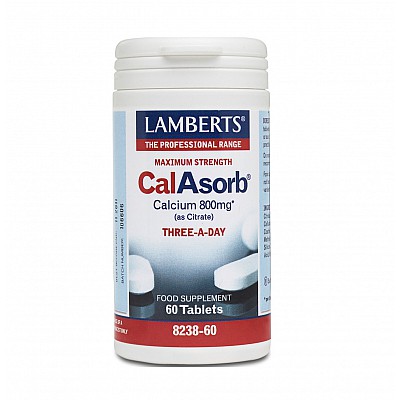 Lamberts CalAsorb Calcium 800mg, Συμπλήρωμα Διατροφής Ασβεστίου 60 ταμπλέτες