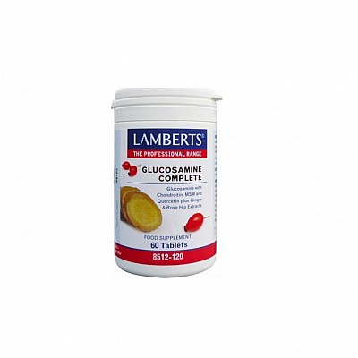 Lamberts Glucosamine Complete Γλυκοσαμίνη, Χονδροϊτίνη, MSM, Κερσετίνη, Τζίντζερ, Rose Hip 60 Ταμπλέτες