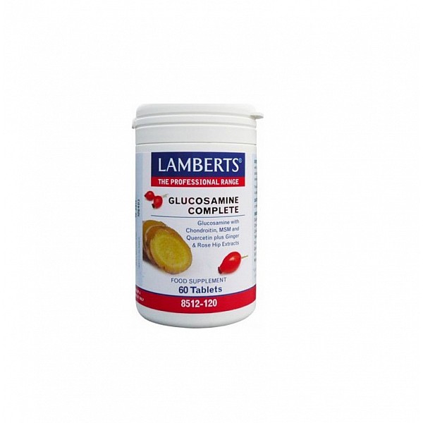 Lamberts Glucosamine Complete Γλυκοσαμίνη, Χονδροϊτίνη, MSM, Κερσετίνη, Τζίντζερ, Rose Hip 60 Ταμπλέτες