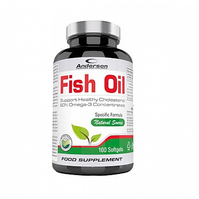 Anderson Fish Oil Συμπλήρωμα Διατροφής Ωμέγα 3 100 Μαλακές Κάψουλες