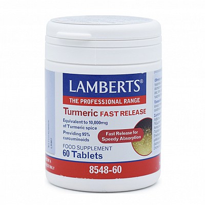 Lamberts Turmeric Fast Release Συμπλήρωμα Διατροφής με Κουρκουμά, 60tabs