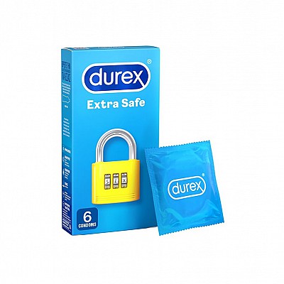 Durex Προφυλακτικά Extra Safe με Μεγαλύτερο Πάχος και Λιπαντικό 6τμχ