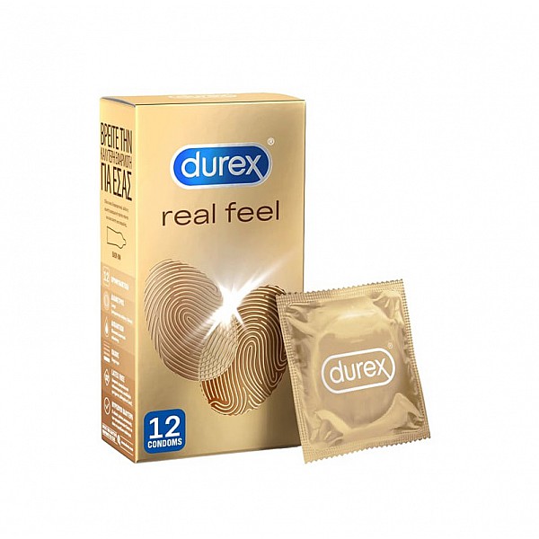 Durex Real Feel Προφυλακτικά από Προηγμένο Υλικό για πιο Φυσική Αίσθηση Κατά την Επαφή, 12τεμ