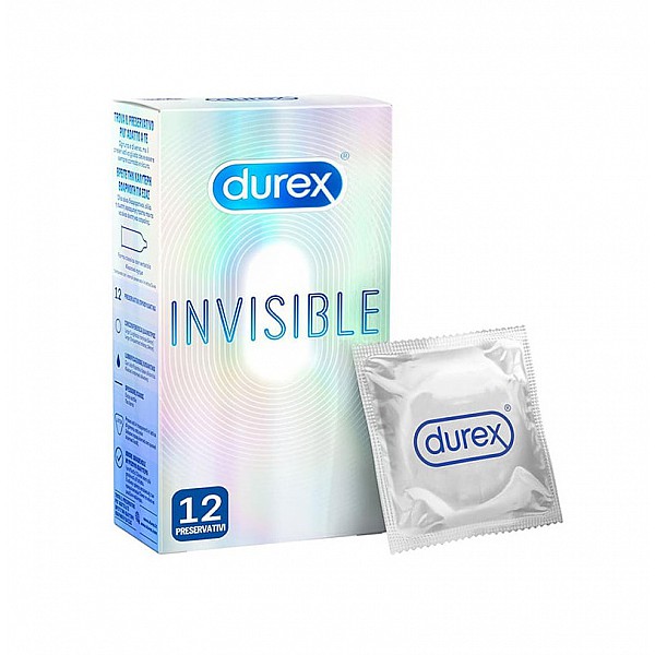 Durex Invisible, Εξτρα Λεπτά, Έξτρα Ευαίσθητα Προφυλακτικά, 12 τεμάχια