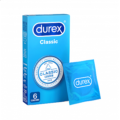 Durex Classic The Beloved Original Προφυλακτικά Με Ήπια Λίπανση, 6 τεμ